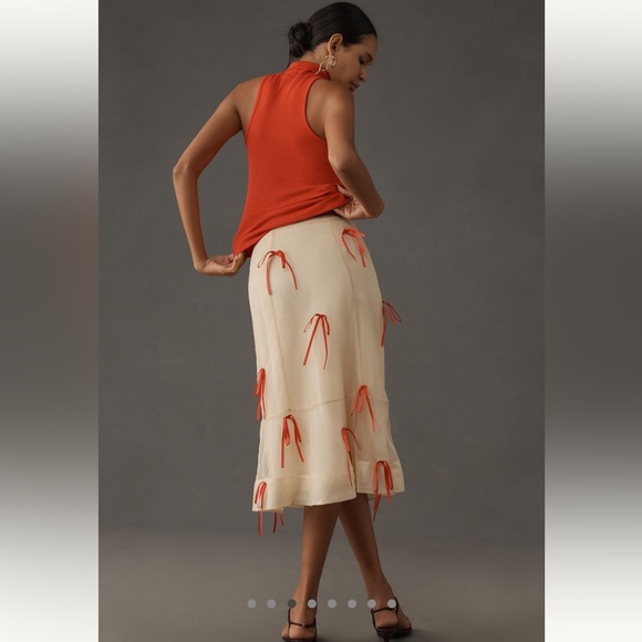 Maeve Ribbon Pencil Midi Skirt - Picture 3 of 13